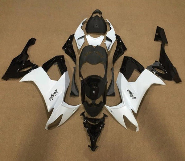 Kawasaki ZX10R Fairings (2008-2010) White, Black at KingsMotorcycleFairings.com