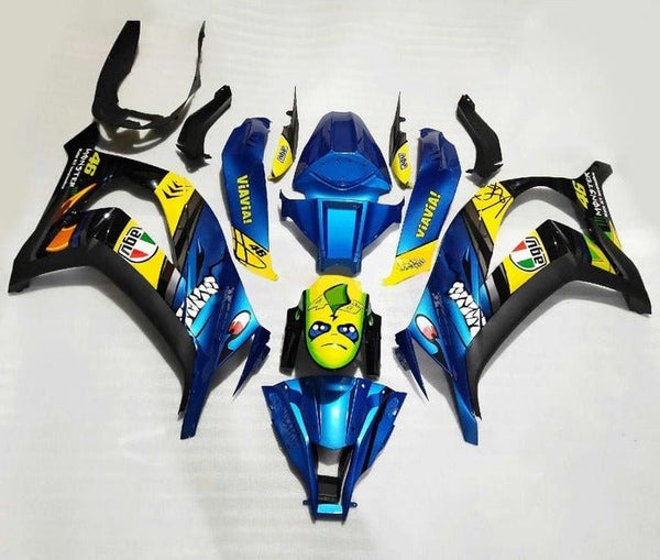 Kawasaki ZX10R Fairings (2011-2015) Blue, Yellow, Monster at KingsMotorcycleFairings.com
