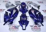 Kawasaki ZX10R Fairings (2011-2015) Dark Blue, White at KingsMotorcycleFairings.com