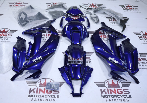 Kawasaki ZX10R Fairings (2011-2015) Dark Blue, White at KingsMotorcycleFairings.com