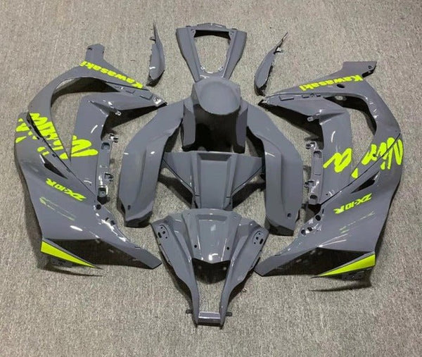 Kawasaki ZX10R Fairings (2011-2015) Gray, Yellow at KingsMotorcycleFairings.com