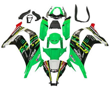 Kawasaki ZX10R Fairings (2011-2015) Green, Yellow, Stripe at KingsMotorcycleFairings.com