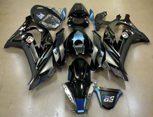 Kawasaki ZX10R Fairings (2011-2015) Silver, Black, Blue at KingsMotorcycleFairings.com