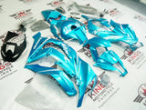 Kawasaki ZX10R Fairings (2011-2015) Turquoise Blue, White from KingsMotorcycleFairings.com