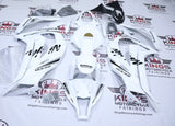 Kawasaki ZX10R Fairings (2011-2015) White, Black Stripe at KingsMotorcycleFairings.com