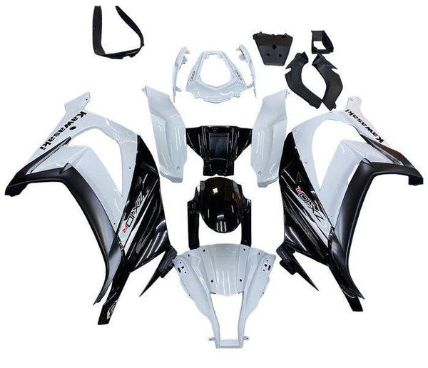 Kawasaki ZX10R Fairings (2011-2015) White, Black at KingsMotorcycleFairings.com