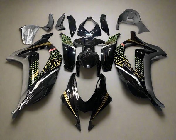 Kawasaki ZX10R Fairings (2016-2020) Black, Gold, Green, Honeycomb at KingsMotorcycleFairings.com