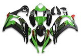 Kawasaki ZX-10R Fairings (2016-2020) Black, Green, Honeycomb at KingsMotorcycleFairings.com