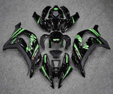 Kawasaki ZX-10R Fairings (2016-2020) Black, Green at KingsMotorcycleFairings.com