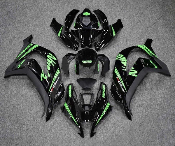 Kawasaki ZX10R Fairings (2016-2020) Black, Green at KingsMotorcycleFairings.com