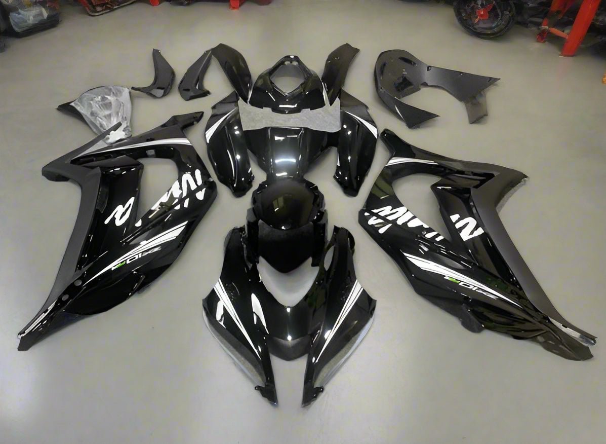 Kawasaki ZX-10R Fairings (2016-2020) Black, White Stripe at KingsMotorcycleFairings.com