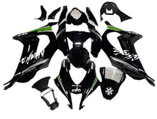Kawasaki ZX-10R Fairings (2016-2020) Black, White, Green Stripe at KingsMotorcycleFairings.com