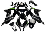 Kawasaki ZX-10R Fairings (2016-2020) Black, White, Green Stripe at KingsMotorcycleFairings.com