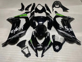 Kawasaki ZX10R Fairings (2016-2020) Black, White, Green Stripe at KingsMotorcycleFairings.com