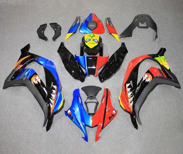 Kawasaki ZX10R Fairings (2016-2020) Blue, Red, Shark at KingsMotorcycleFairings.com