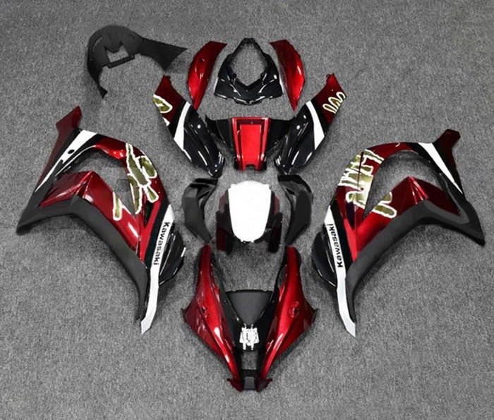 Kawasaki ZX10R Fairings (2016-2020) Candy Red, Black, White, Gold at KingsMotorcycleFairings.com