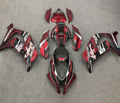 Kawasaki ZX-10R Fairings (2016-2020) Dark Red, Black, White at KingsMotorcycleFairings.com