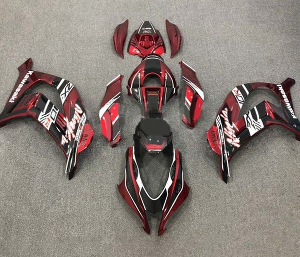 Kawasaki ZX10R Fairings (2016-2020) Dark Red, Black, White at KingsMotorcycleFairings.com