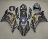 Kawasaki ZX10R Fairings (2016-2020) Faux Carbon Fiber, Gold at KingsMotorcycleFairings.com