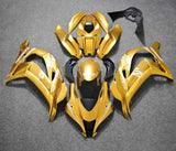 Kawasaki ZX10R Fairings (2016-2020) Gold, White at KingsMotorcycleFairings.com