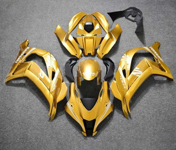 Kawasaki ZX10R Fairings (2016-2020) Gold, White at KingsMotorcycleFairings.com