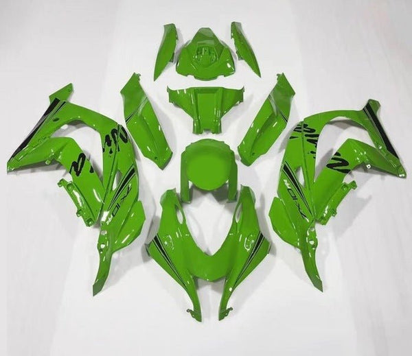 Kawasaki ZX10R Fairings (2016-2020) Green, Black Stripe at KingsMotorcycleFairings.com