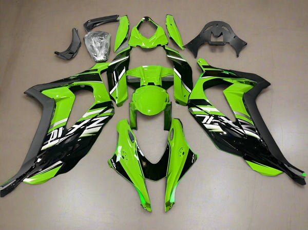 Kawasaki ZX10R Fairings (2016-2020) Green, Black, Gray Stripe at KingsMotorcycleFairings.com