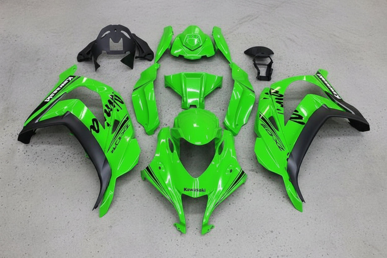 Kawasaki ZX10R Fairings (2016-2020) Green, Black, White at KingsMotorcycleFairings.com