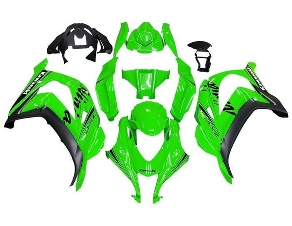 Kawasaki ZX10R Fairings (2016-2020) Green, Black, White at KingsMotorcycleFairings.com