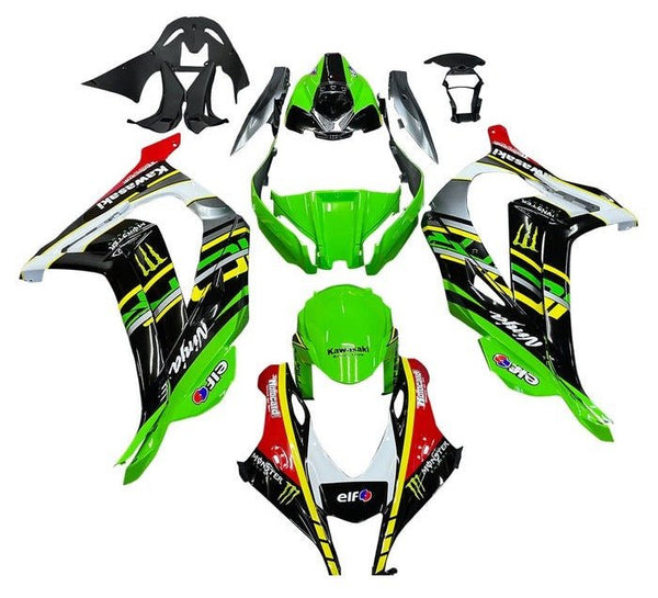 Kawasaki ZX10R Fairings (2016-2020) Green, Black, Yellow, Red at KingsMotorcycleFairings.com