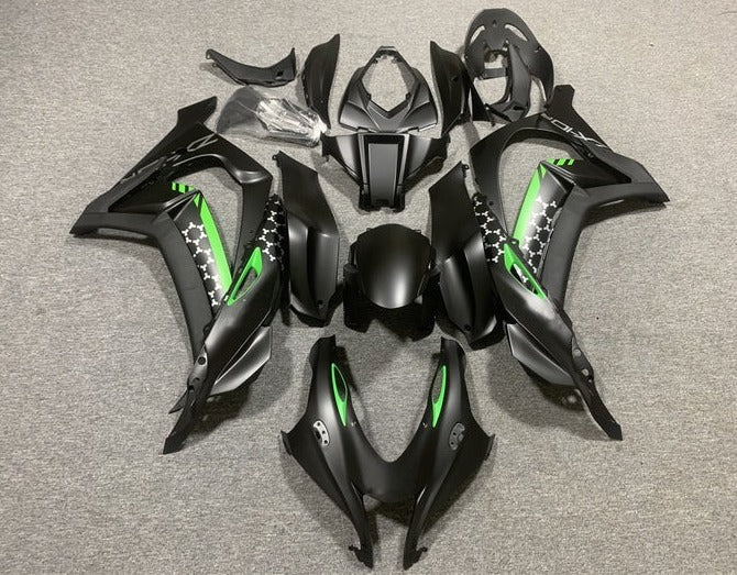 Kawasaki ZX-10R Fairings (2016-2020) Matte Black, Green, Gray at KingsMotorcycleFairings.com