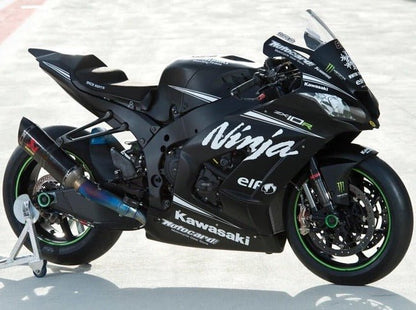Kawasaki ZX10R Fairings (2016-2020) Matte Black, White, Elf at KingsMotorcycleFairings.com