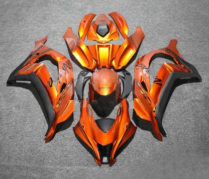 Kawasaki ZX10R Fairings (2016-2020) Orange Rust, Black at KingsMotorcycleFairings.com