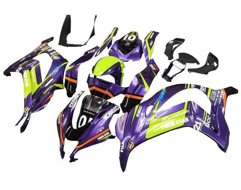 Kawasaki ZX10R Fairings (2016-2020) Purple, Green, Trick Star at KingsMotorcycleFairings.com