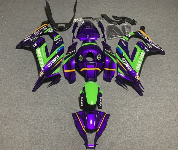 Kawasaki ZX10R Fairings (2016-2020) Purple, Green, Yellow at KingsMotorcycleFairings.com