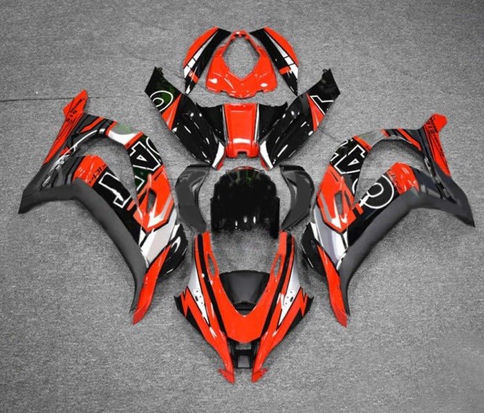 Kawasaki ZX-10R Fairings (2016-2020) Red, Silver, Black, Stripe at KingsMotorcycleFairings.com