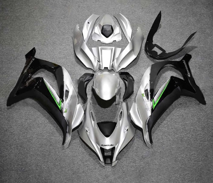 Kawasaki ZX-10R Fairings (2016-2020) Silver, Black, Green at KingsMotorcycleFairings.com