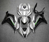 Kawasaki ZX10R Fairings (2016-2020) Silver, Black, Green at KingsMotorcycleFairings.com