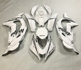Kawasaki ZX-10R Fairings (2016-2020) White, Black Stripe at KingsMotorcycleFairings.com