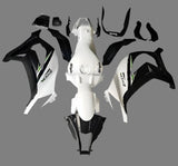 Kawasaki ZX-10R Fairings (2016-2020) White, Black, Green Stripe at KingsMotorcycleFairings.com