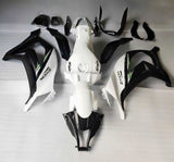 Kawasaki ZX10R Fairings (2016-2020) White, Black, Green Stripe at KingsMotorcycleFairings.com