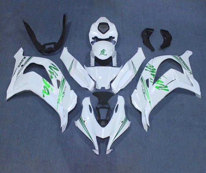Kawasaki ZX-10R Fairings (2016-2020) White, Green at KingsMotorcycleFairings.com