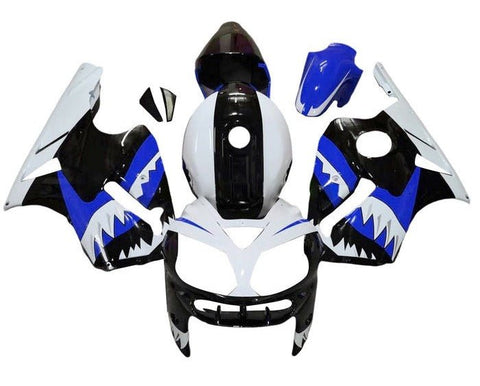 Kawasaki ZX12R Fairings (2000-2001) White, Black, Blue, Teeth at KingsMotorcycleFairings.com