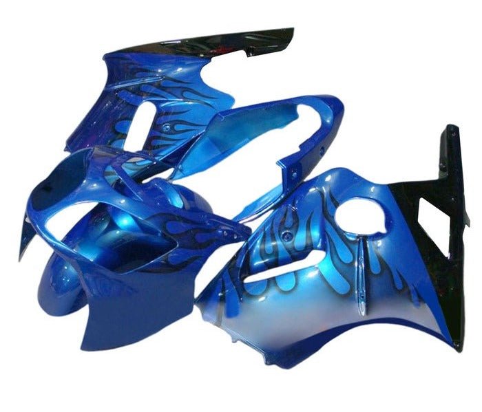 Kawasaki ZX12R Fairings (2002-2006) Blue, Black Flames at KingsMotorcycleFairings.com