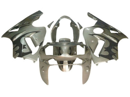 Kawasaki ZX12R Fairings (2002-2006) Silver, Black Tribal at KingsMotorcycleFairings.com