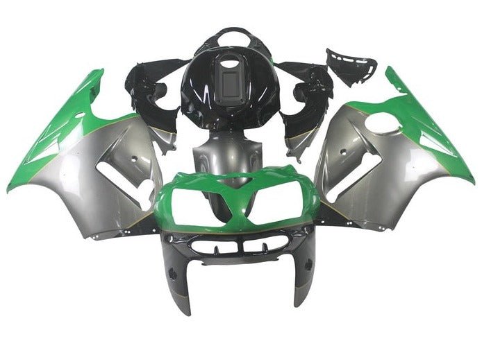 Kawasaki ZX12R Fairings (2002-2006) Silver, Green, Black at KingsMotorcycleFairings.com