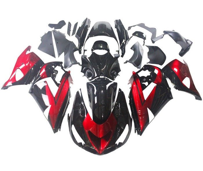 Kawasaki ZX-14R Fairings (2006-2011) Black, Dark Red at KingsMotorcycleFairings.com