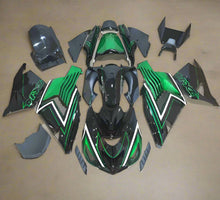 Kawasaki ZX-14R Fairings (2006-2011) Black, Green, White Stripe at KingsMotorcycleFairings.com