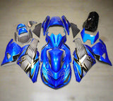 Kawasaki ZX14R Fairings (2006-2011) Blue, Gray, Black, Yellow Tribal at KingsMotorcycleFairings.com