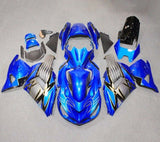 Kawasaki ZX-14R Fairings (2006-2011) Blue, Gray, Black, Yellow Tribal at KingsMotorcycleFairings.com